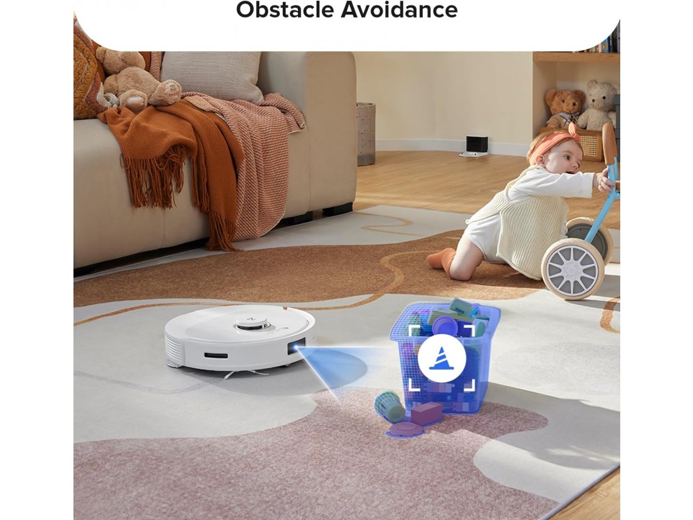 Roborock Q8 MAX Smart Robot Vacuum / Mopping Cleaner  with Mopping Function, 5500Pa, Lidar 3.0 & 3D Μapping, Λευκή