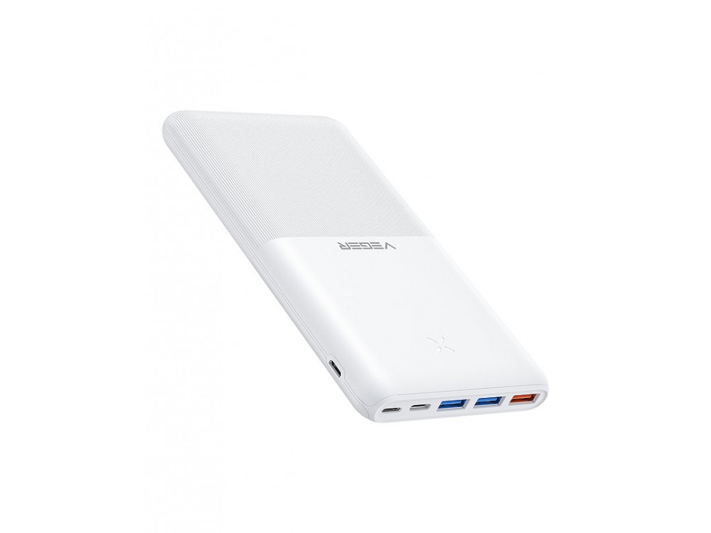 Veger S22 Power Bank 20000mAh 20W with 3*USB-A and 1*USB-C Power Delivery / Quick Charge 3.0 - White