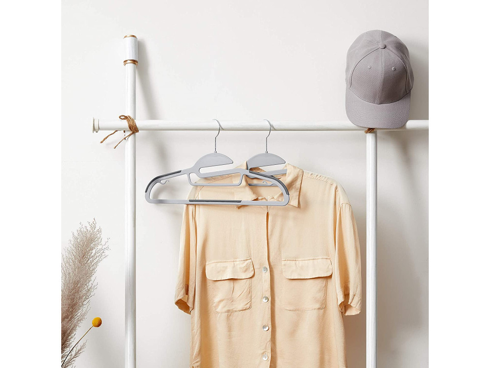 Songmics Coat Hangers S-Shaped Set of 20pcs, Heavy-Duty & Non-Slip, Grey