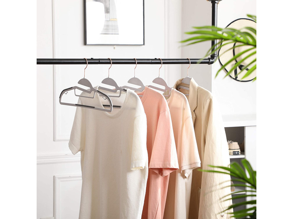 Songmics Coat Hangers S-Shaped Set of 20pcs, Heavy-Duty & Non-Slip, Grey