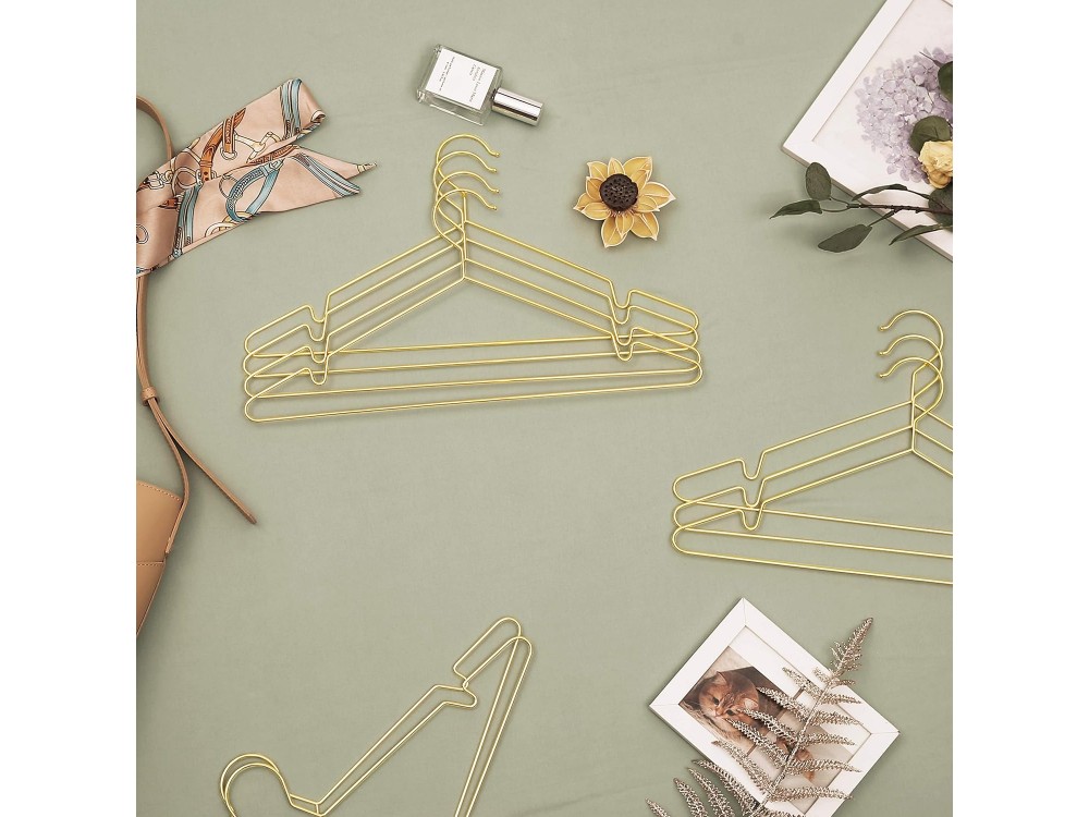 Songmics Chromium-plated Coat Hangers, Set of 20pcs, 42cm, Golden
