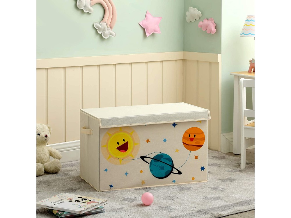 Songmics Toy Storage Box for Kids, Αναδιπλούμενο Κουτί Αποθήκευσης Παιχνιδιών 61 x 35 x 38cm