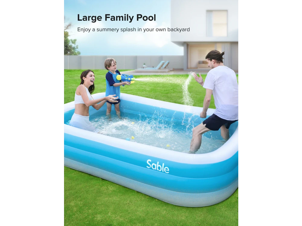Sable Inflatable Pool, Πισίνα Φουσκωτή Family Size 300x182x55, Γαλάζια