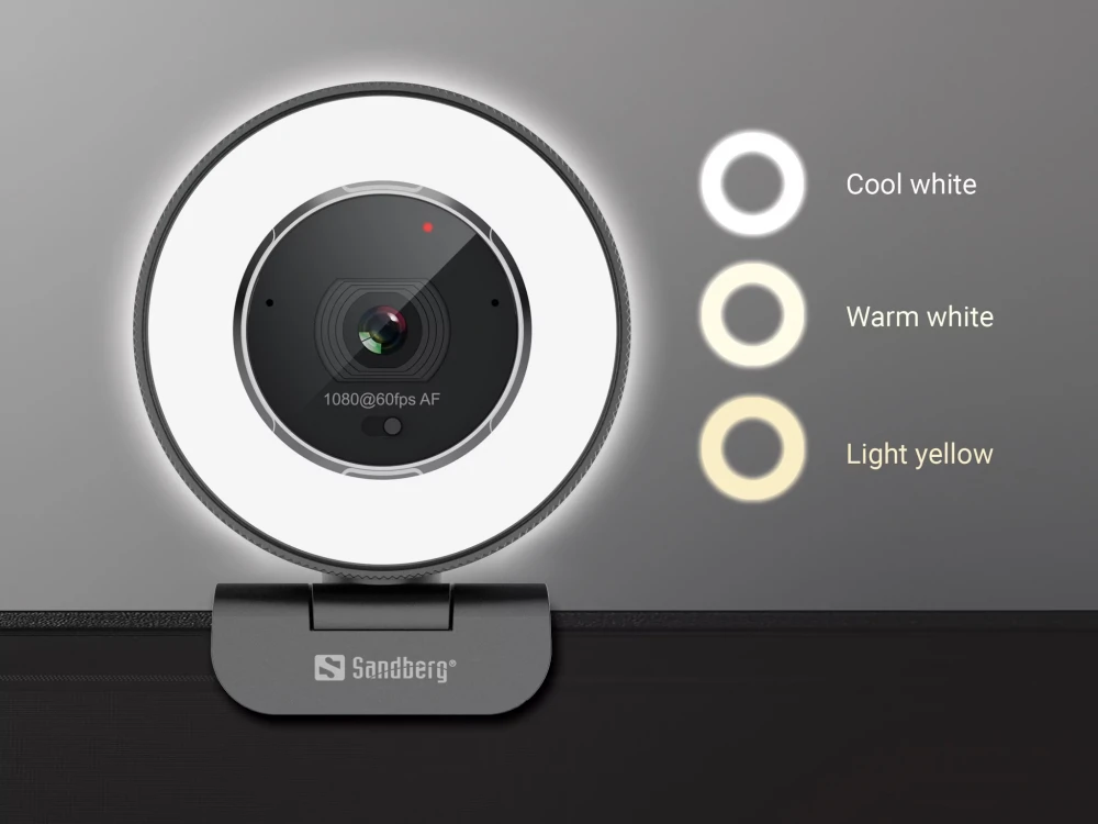 Sandberg Streamer Pro Elite Web Camera 2K με Autofocus Λευκή