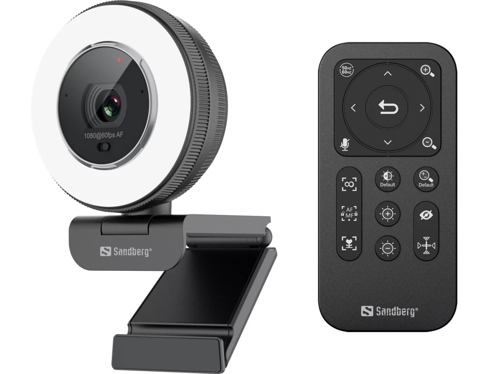 Sandberg Streamer Pro Elite Web Camera 2K με Autofocus Λευκή