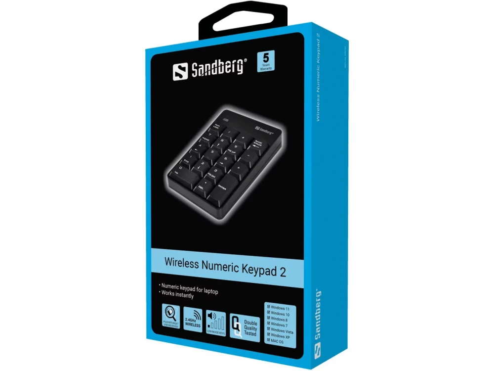 Sandberg Wireless Numeric Keypad 2, Wireless Numeric Keypad with USB