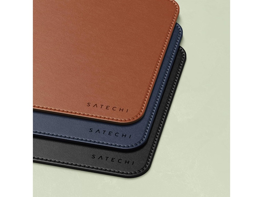 Satechi Premium Vegan-Leather Ergonomic & Waterproof Mouse Pad 25 x 19 cm, Black
