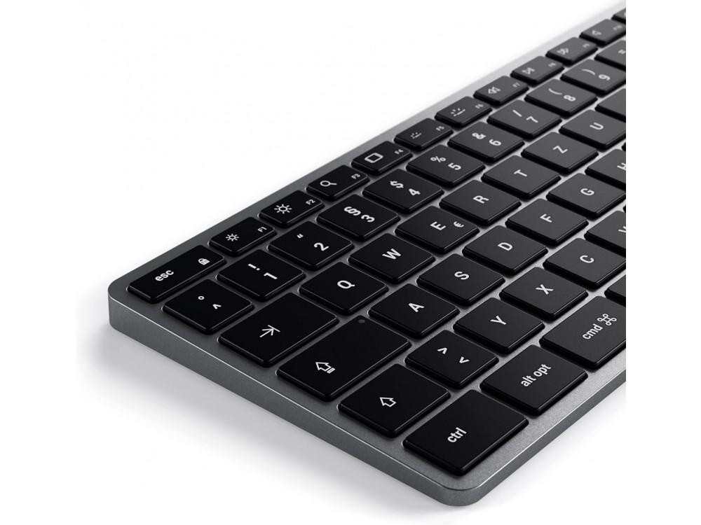 Satechi Slim W3, Aluminum Keyboard (MAC Layout), USB-C Connection, with 3 Brightness Levels, Space Gray