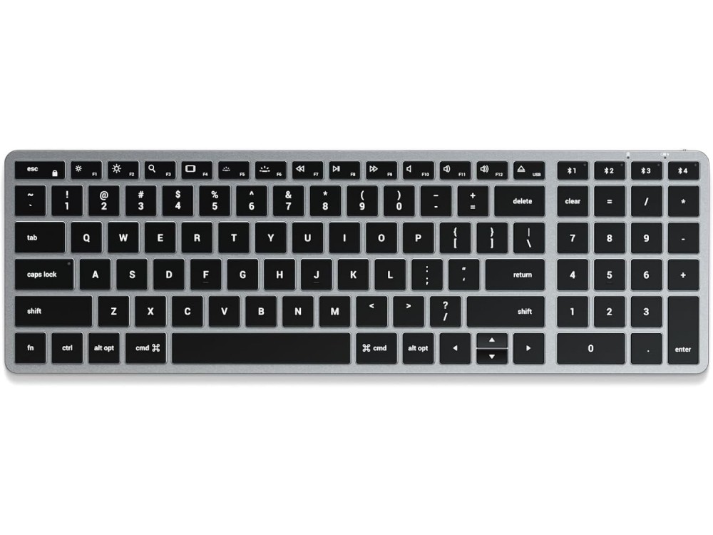 Satechi Slim X2 Backlit, Aluminum Keyboard (MAC Layout), Bluetooth Connection, with 10 Brightness Levels, Space Gray