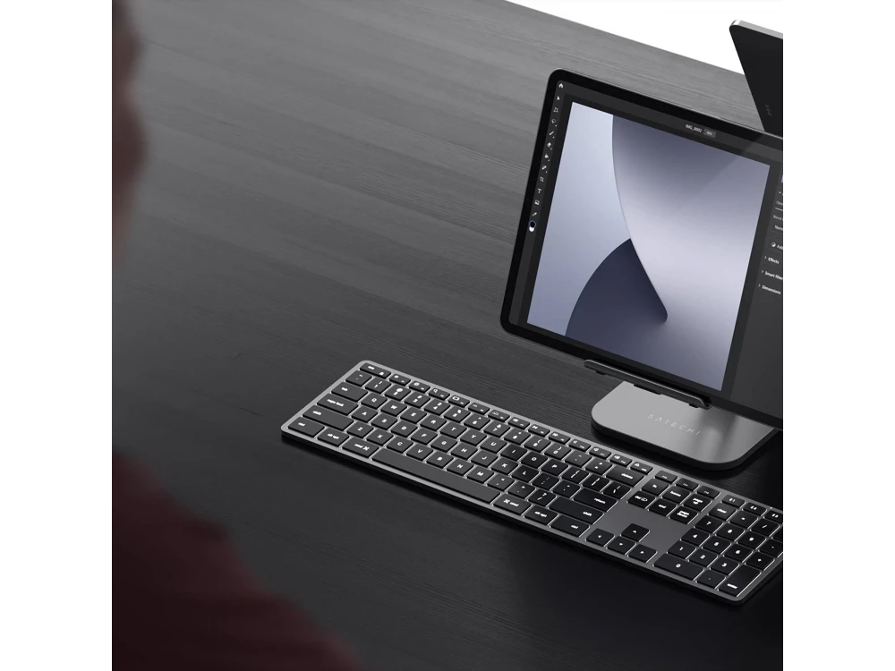 Satechi Slim X3 Backlit, Aluminum Keyboard (MAC Layout), Bluetooth Connection, with 10 Brightness Levels, Space Gray