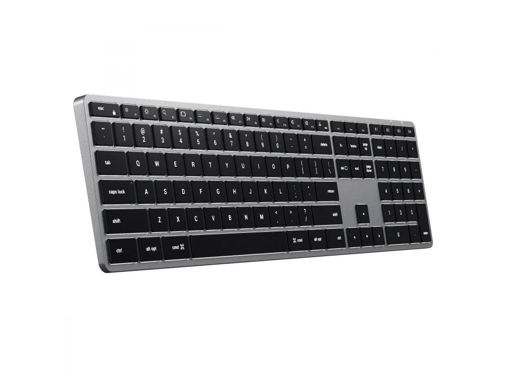 Satechi Slim X3 Backlit, Aluminum Keyboard (MAC Layout), Bluetooth Connection, with 10 Brightness Levels, Space Gray