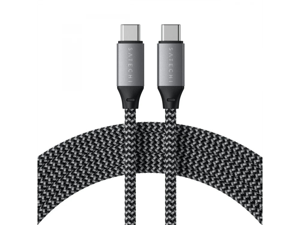 Satechi USB-C to USB-C Cable 2m, with Nylon Weave 100W, Space Gray