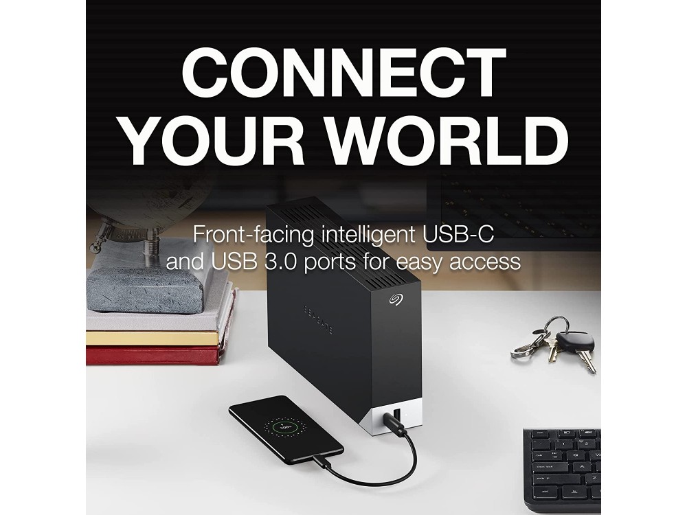 Seagate One Touch Hub USB 3.5'' 10TB External HDD Εξωτερικός Σκληρός Δίσκος με Θύρα USB-C & USB 3.0, Μαύρος