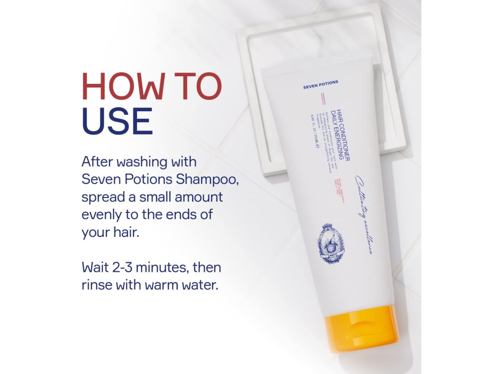 Seven Potions Daily Energizing Men's Hair Conditioner για Αναδόμηση & Ενυδάτωση, Κάθε Τύπο Μαλλιών 100% Cruelty-free Vegan 250ml
