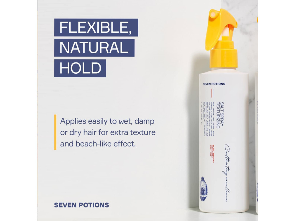 Seven Potions Men's Hair Salt Texturizing Spray, Σπρέι Μαλλιών για Εφέ Παραλίας, Ματ Αποτέλεσμα 100% Cruelty-free Vegan 200ml