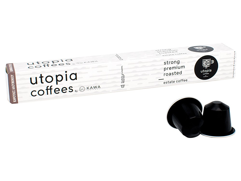 Utopia Espresso Strong Aluminum Capsules 10pcs, Estate Coffee, Compatible with Nespresso Machine