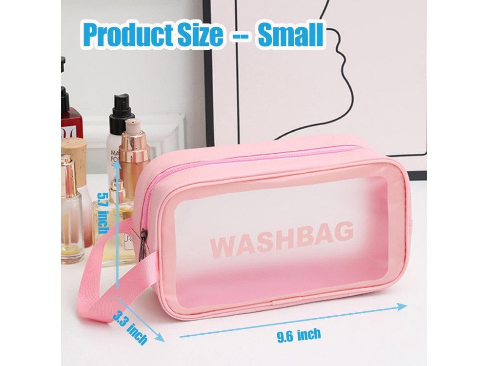 AJ Cosmetics & Accessories Travel Bag, Travel Toiletry Bag, Pink/Clear