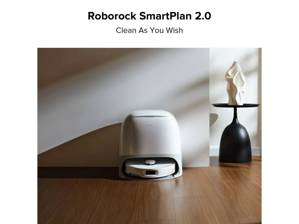 Roborock Q Revo Curv 5A1 Smart Robot Vacuum / Mopping Cleaner, 17,000Pa, & Auto Mop Lifting, White