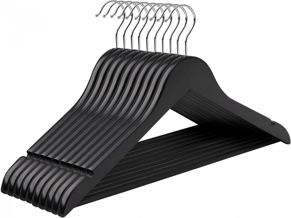 Songmics Clothes Hangers, Pack of 10pcs, 360° Swivel Hook, Black