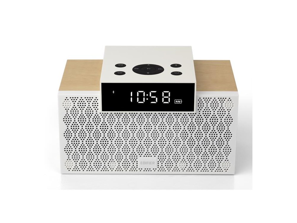 Edifier MP260 Portable Bluetooth Speaker 20W, Φορητό Bluetooth Ηχείο με Ρολόι & Ξυπνητήρι, Λευκό