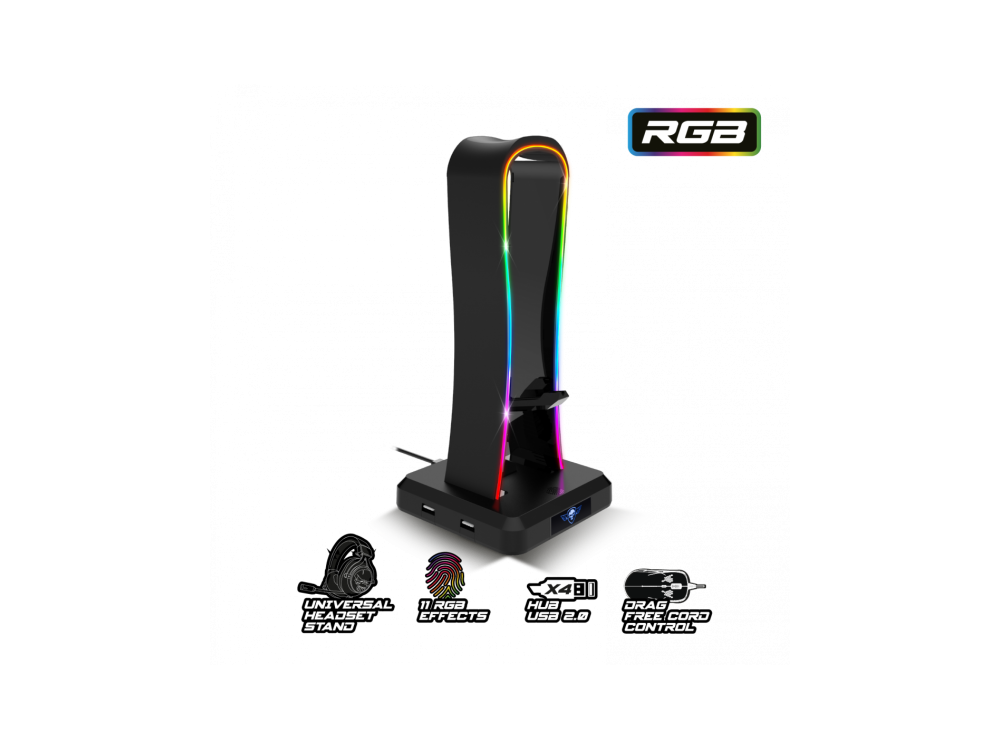Spirit Of Gamer Sentinel Multi Function Headphone Stand & Hanger RGB & 4*USB Hub