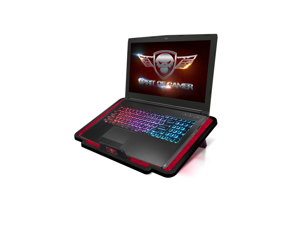 Spirit of Gamer Air Blade 100 Cooling Pad για Laptop έως 15.6" με 2 Ανεμιστήρες και Φωτισμό - Κόκκινο