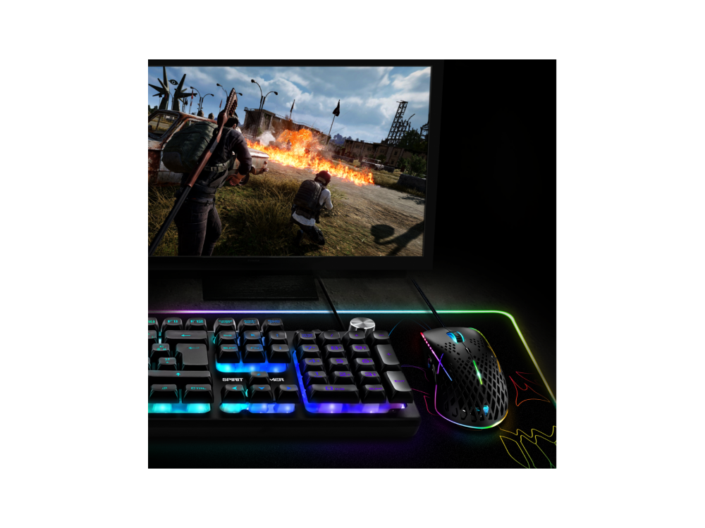 Spirit of Gamer RGB Gaming Mouse Pad XXL (86x33cm) με RGB Φωτισμό - Μαύρο