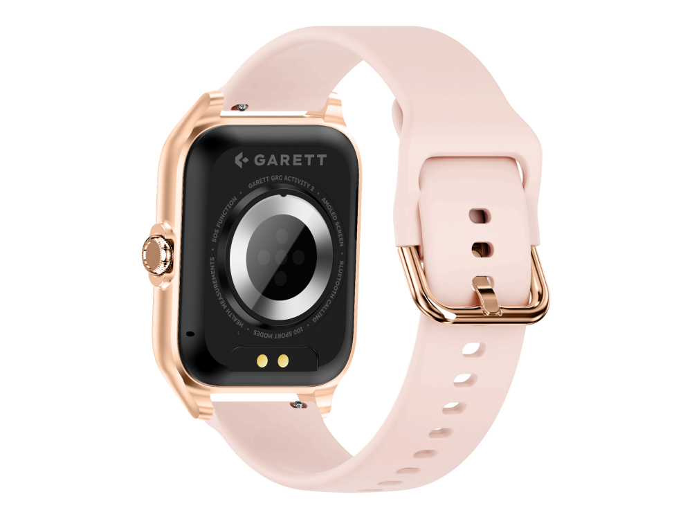 Garett GRC Activity 2 Smartwatch with AMOLED Display, Voice Assistant, Smart App, Oscilloscope & Battery up to 7 Days, Gold Matt
