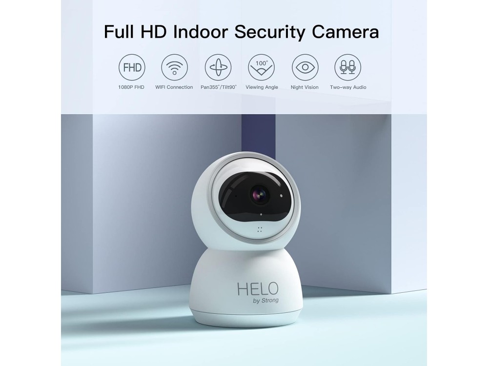 Strong Helo IP Camera 1080p, Pan & Tilt, Night Vision, 2-Way Audio, WiFi and Motion Detection