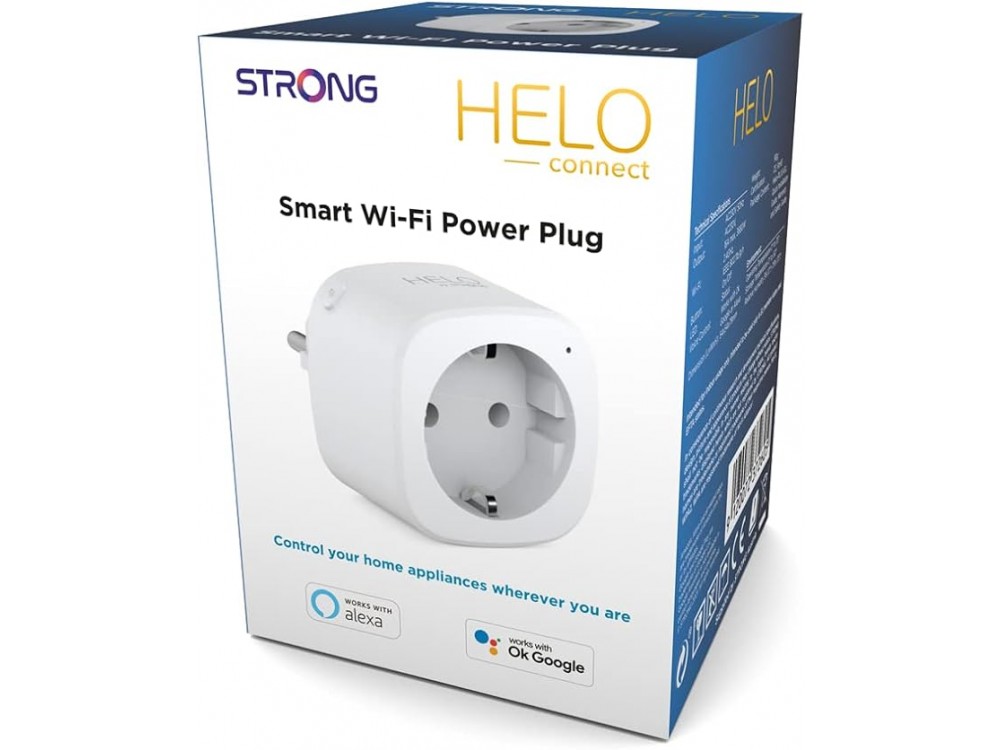 Strong Helo Έξυπνη Πρίζα Wi-FI, συμβατή με Alexa & Google Home, 16Α (Δεν χρειάζεται Hub)