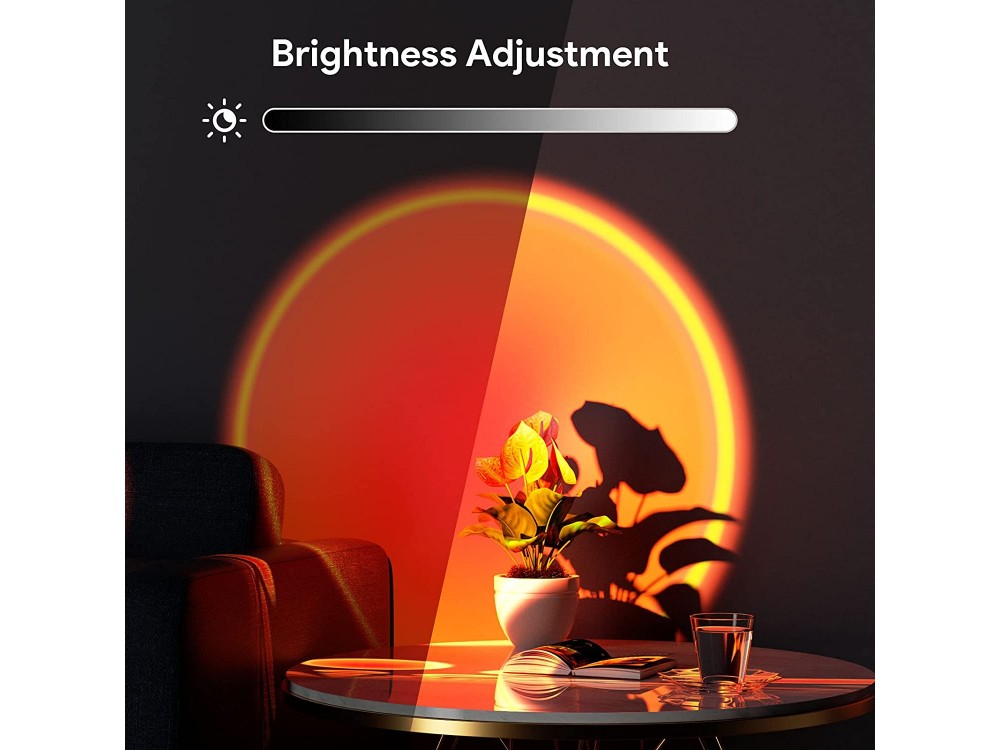 Bestope Sunset Lamp Projection Led Lights with Remote, Διακοσμητικό Φωτιστικό 16 Χρωμάτων, 360° Rotation Rainbow Lights, 4 Modes