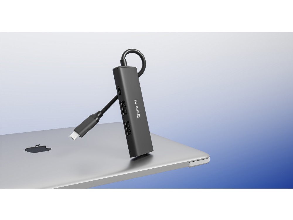 Swissten 4-in-1 USB C Data Hub - HDMI/4K*1 + USB3.0 + USB2.0 + USB-C 100W PD Charging