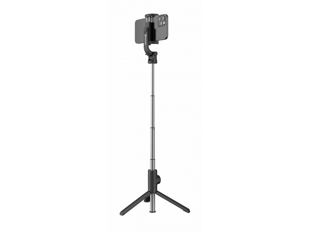 Swissten Aluminum Tripod Pro Bluetooth Selfie Stick & Τρίποδο με Remote, 21-64cm Επεκτεινόμενο Wireless για Smartphone & GoPro