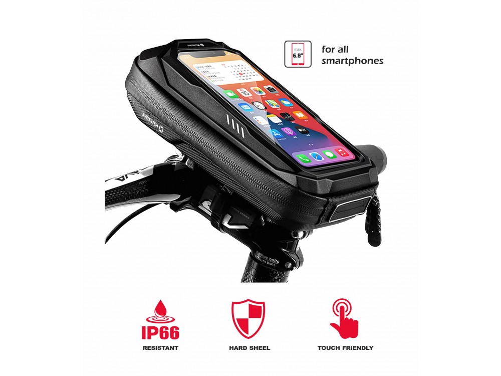 Swissten Bike Bag, Bicycle Frame Bag with Smartphone Case & Waterproof Cover