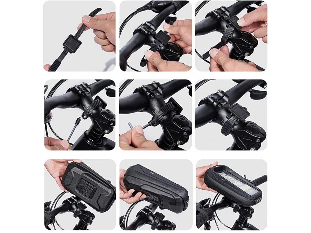 Swissten Bike Bag, Bicycle Frame Bag with Smartphone Case & Waterproof Cover