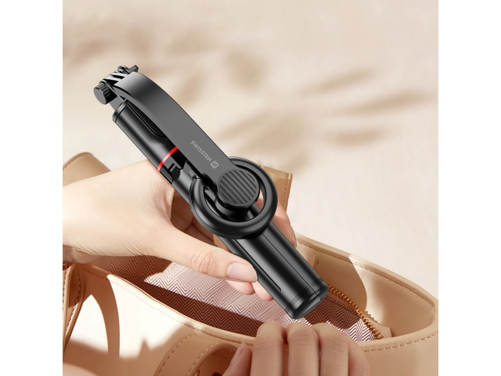 Swissten Bluetooth Magsafe Selfie Stick & Τρίποδο με Remote, 105cm Επεκτεινόμενο Wireless Handheld Tripod για Smartphone ως 7.2"