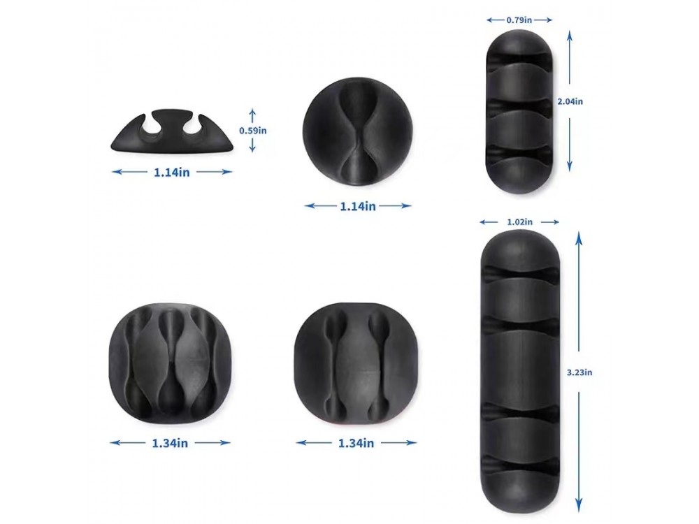 Swissten Cable Organizer Clip Set of 10, with adhesive, Black