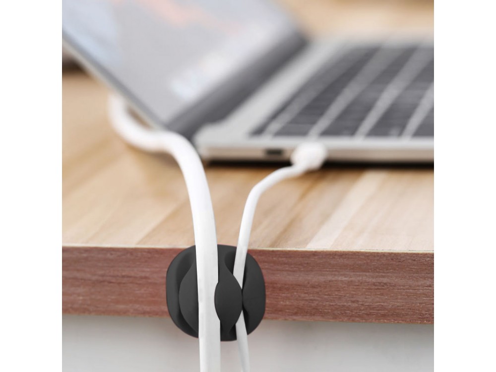 Swissten Cable Organizer Clip Set of 10, with adhesive, Black
