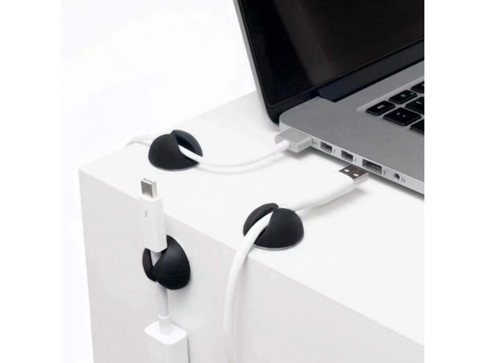 Swissten Cable Organizer Clip Set of 10, with adhesive, Black
