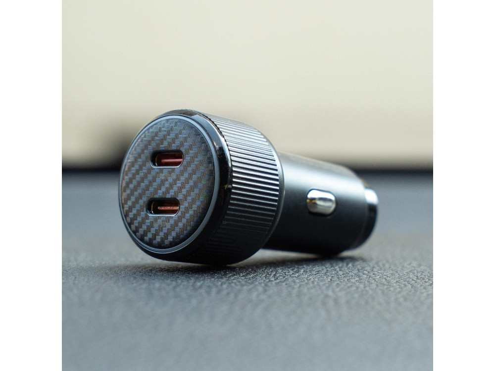 Swissten Car Charger, Φορτιστής Αυτοκινήτου 20W με PD3.0 με 2 Θύρες USB-C + Καλώδιο Type-C, Black