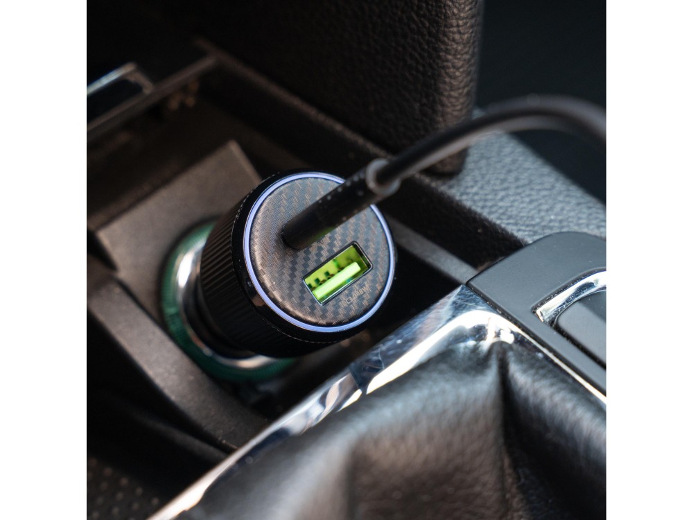 Swissten Car Charger, Φορτιστής Αυτοκινήτου 38W με PD3.0 & QC3.0 με Θύρα USB-C & USB-A + Καλώδιο Type-C, Black