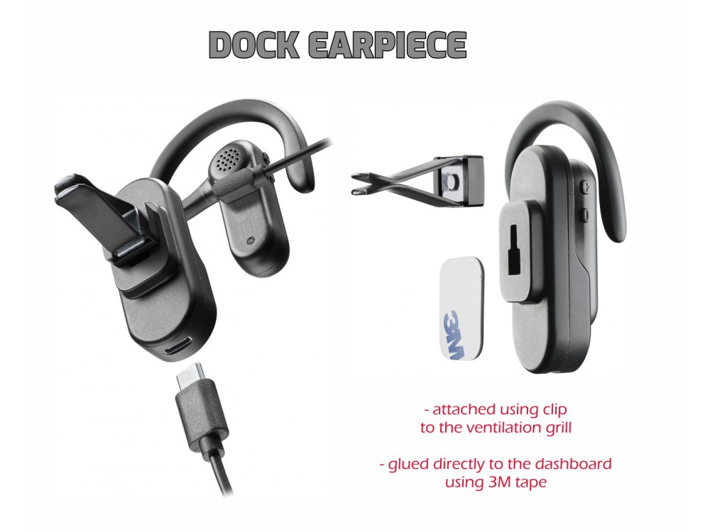 Swissten Dock Earpiece, Bluetooth Headset, In-ear Handsfree Ακουστικό με Βάση Μαγνητικής Φόρτισης, Black