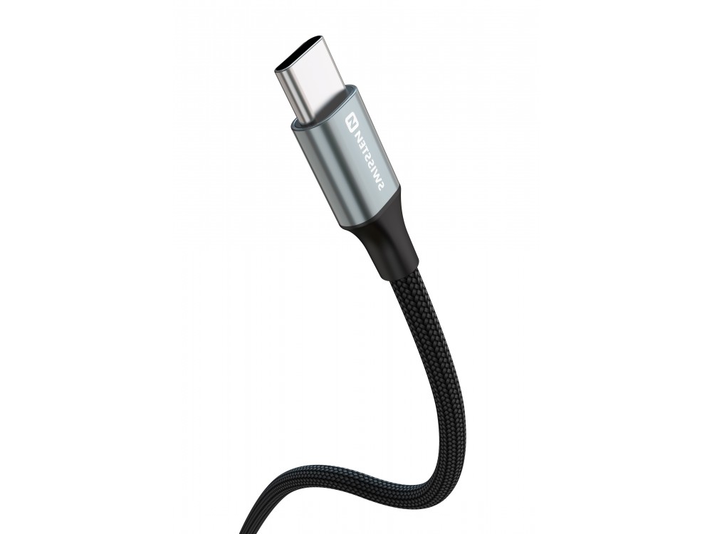 Swissten Durable Textile II USB-C to USB-C Cable 1.5m with Nylon Weave, Black