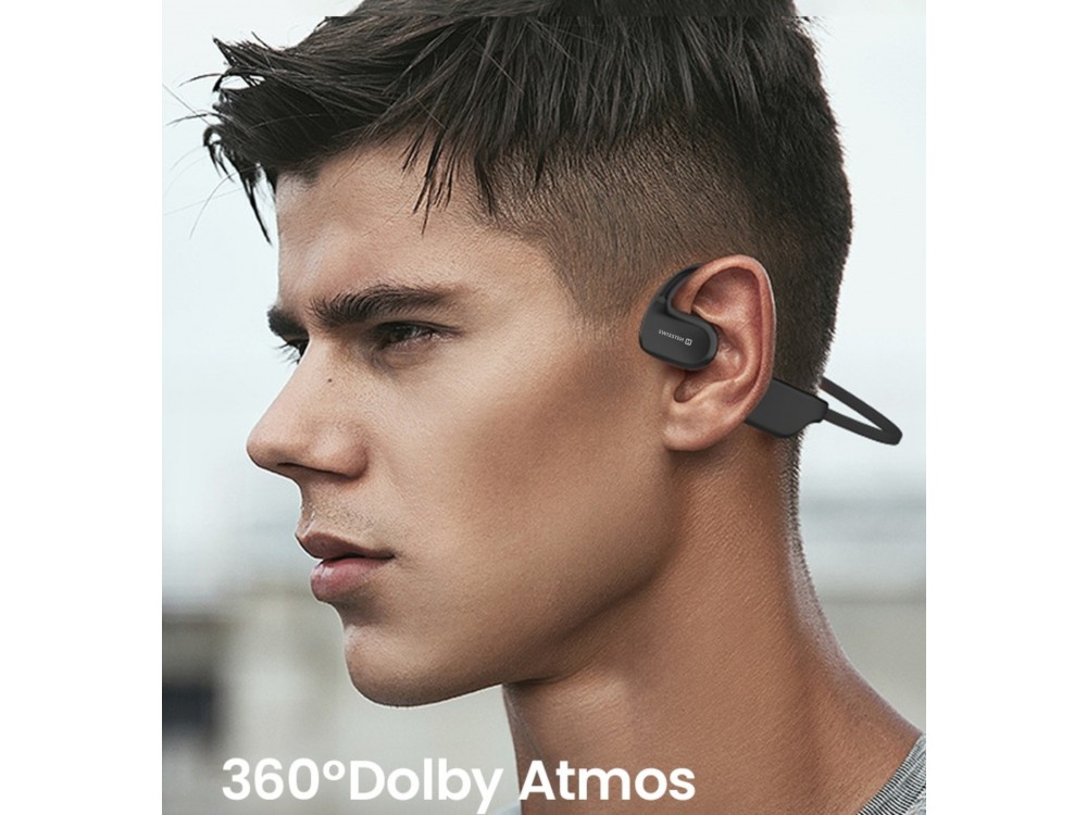 Swissten Gym Open Ear Bluetooth 5.2 Handsfree Ακουστικά με Αντοχή στον Ιδρώτα, Black