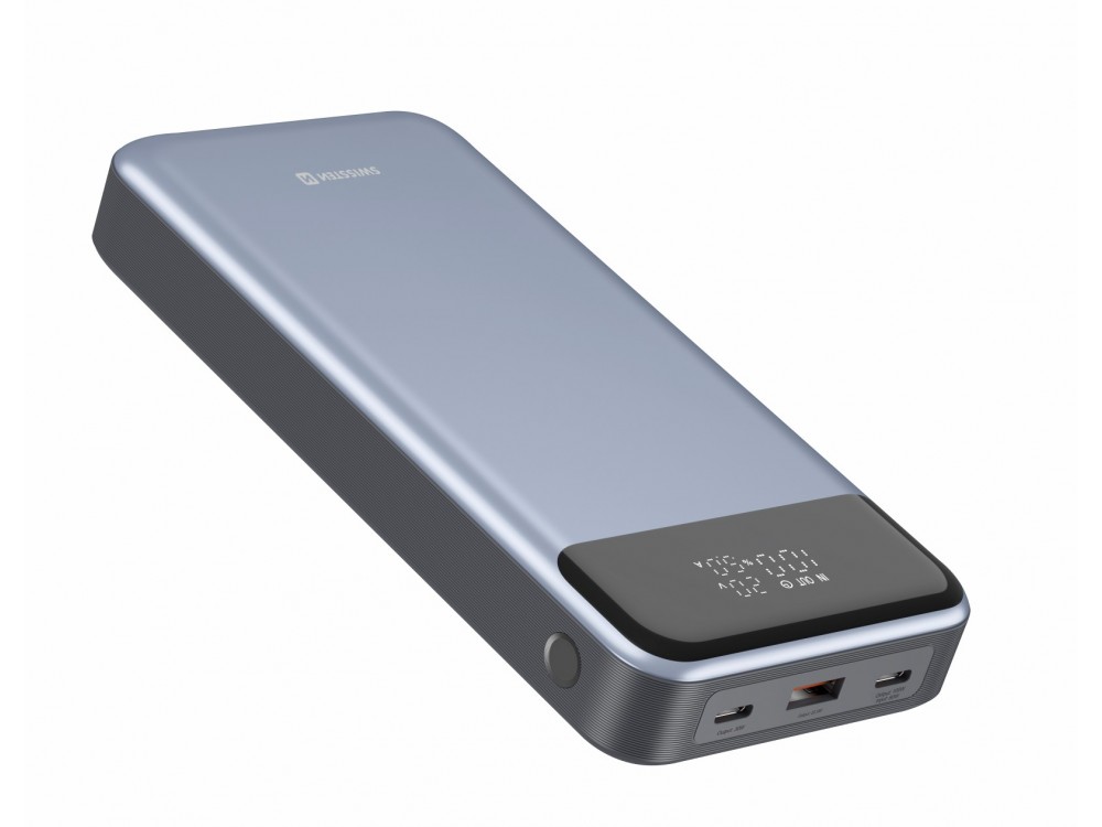 Swissten Power Bank 30000mAh για Laptop, 133W με Θύρα USB-A και 2 Θύρες USB-C Power Delivery / Quick Charge 3.0, Grey