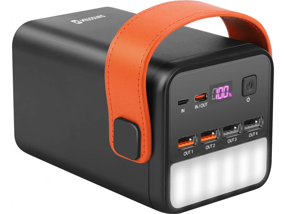 Swissten Power Line 60000 65W PD USB-C Power Bank 60,000mAh with Power Delivery + QC3.0 + SCP with Digital Display & LED Flashlight