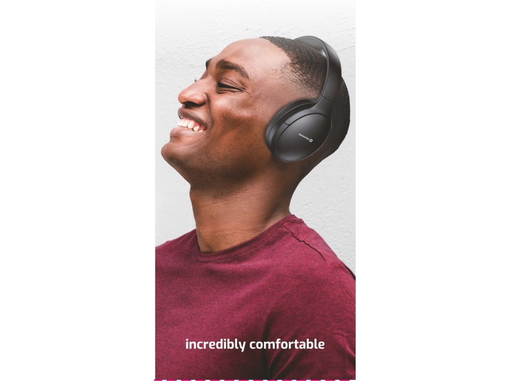 Swissten Pure Bluetooth 5.3 headphones with Active noise cancellation, Black