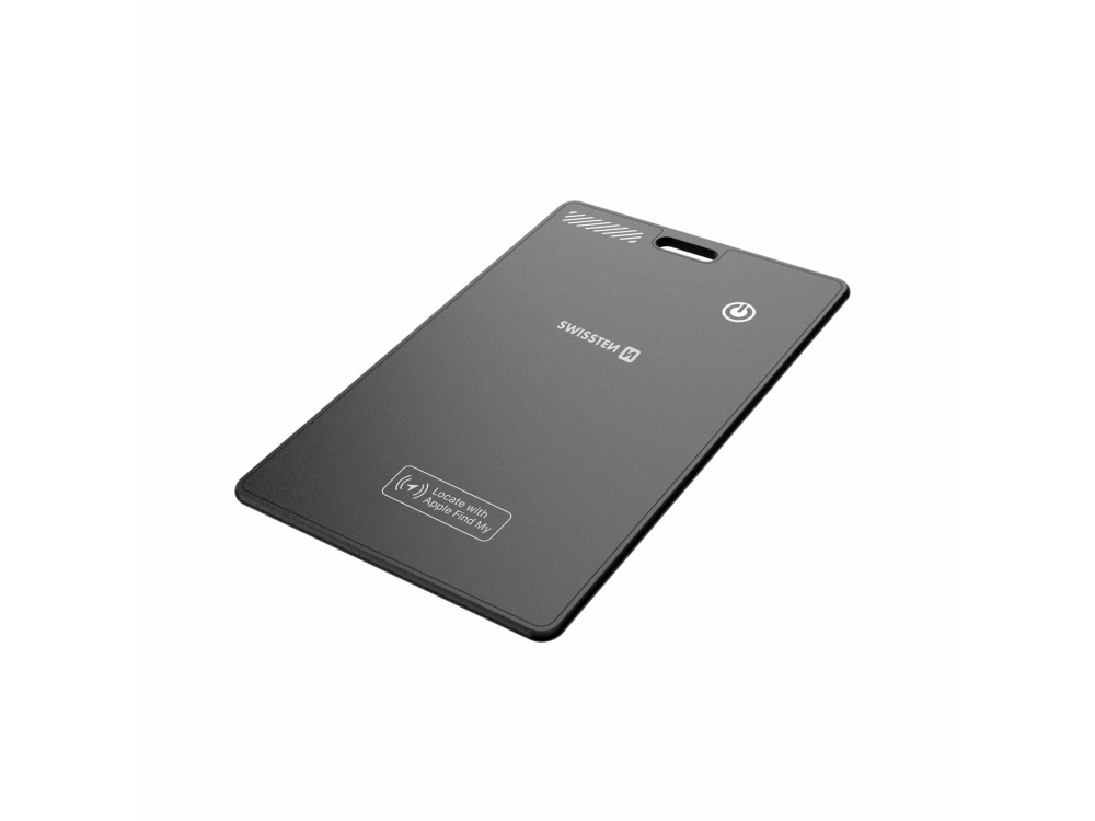 Swissten Ultra Slim Find Card Smart Locator, Apple Find My Tracker Επαναφορτιζόμενο, Black