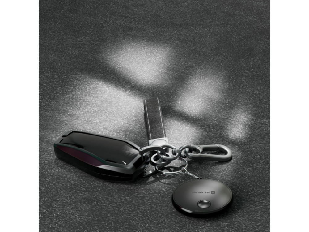 Swissten Ultra Slim Find Tag Smart Locator, Apple Find My Tracker Επαναφορτιζόμενο, Black