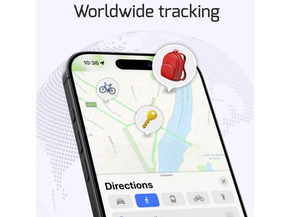 Swissten Ultra Slim Find Tag Smart Locator, Apple Find My Tracker Επαναφορτιζόμενο, Black